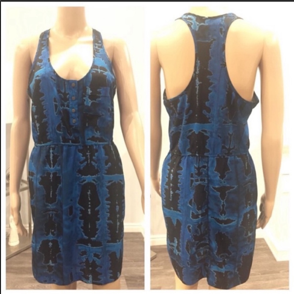 TELA blue racer back dress, size 4 slim dress